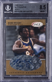 1999 Sage "Autographs Gold" #A9 Kobe Bryant Signed Card (#24/25) - BGS NM-MT+ 8.5